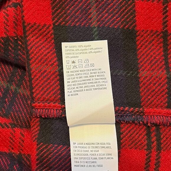 American Eagle Cozy Cabin Oversized Hooded Flannel Shirt Large - Picture 7 of 7
